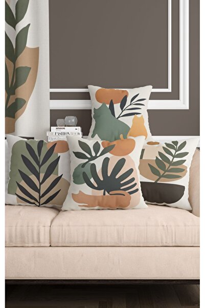 ALAMODECOR Boemski stil zelenog lišća, mačka slike digitalno Dvostrano Štampa...