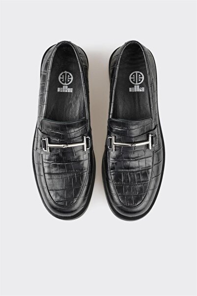 Elle Shoes Siyah Deri Kadın Günlük Ayakkabı