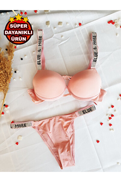 KEMSON Σετ σουτιέν με στήριγμα Underwire Double Push Up Stone Σέξι εσώρουχα με προίκα