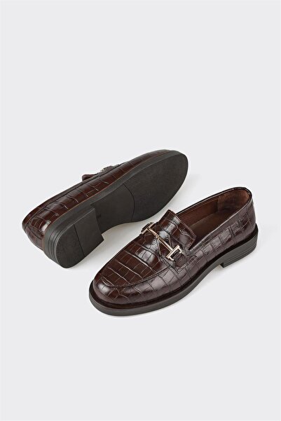 Elle Shoes Kahve Deri Kadın Günlük Ayakkabı