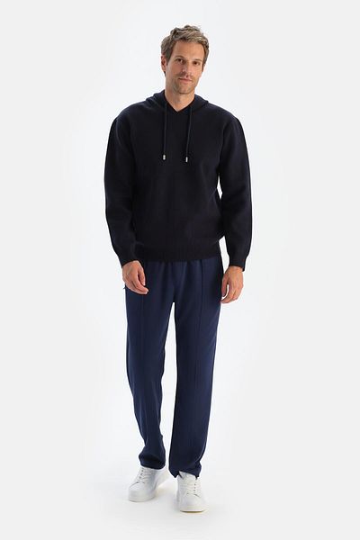 Dagi Ανδρικό φούτερ Navy Blue Modal με ραβδώσεις