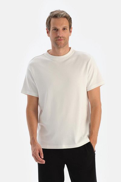 Dagi Men's Silk Finish Bis Collar White T-shirt