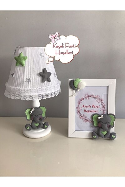 Keçeli parti hayalleri Gray Pistachio Green Baby Room Lampshade Frame