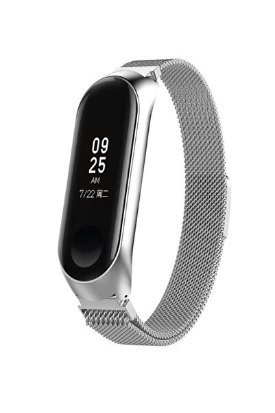 JavaTech Xiaomi Mi Band 3/4 Uyumlu Kordon Paslanmaz Çelik Kayış Akıllı Bilekl...