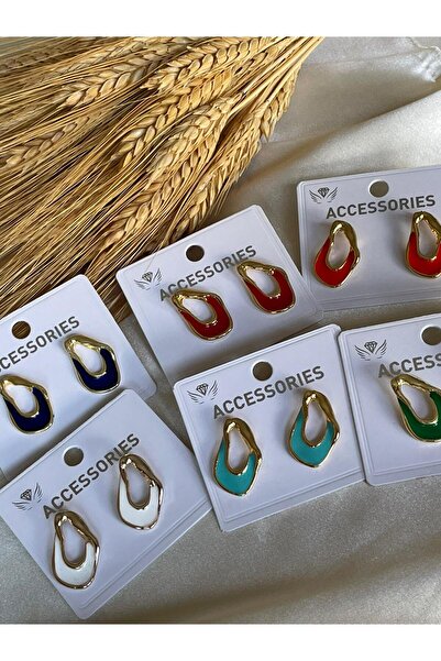 MOREPERLA Asymmetric Red Earrings