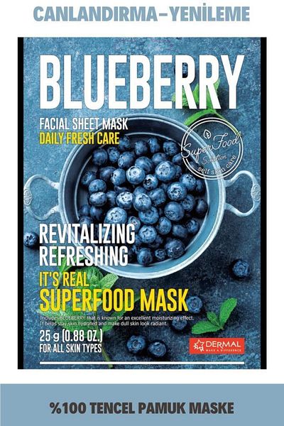 Dermal 25 Gr Blueberry Mask - Renewing and Revitalizing All Skin Types