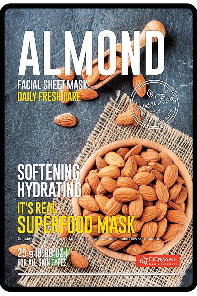 Dermal 25 Gr Superfood Almond Mask - Moisturizing and Softening, for All Skin Types