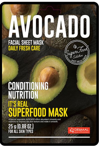 Dermal 25 Gr Superfood Avocado Mask - Regulating and Nourishing for All Skin Types