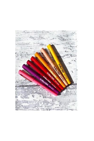 artline 200 Fineliner 0.4 mm Fine Tip Writing and Drawing Pen 7 Color Set