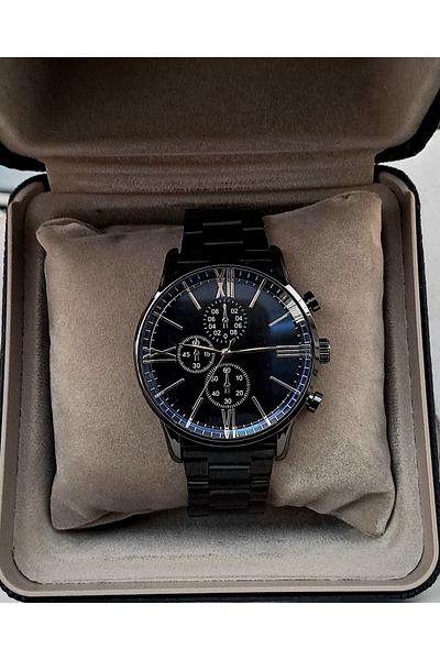 Leerybee Black Metal Men's Wristwatch - Special Boxed, Arkadasa Gift for Father, Birthday