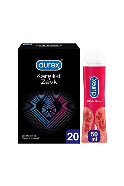 Durex Karşılıklı Zevk li Prezervatif 20'li+play Kayganlaştırıcı Jel Çilek Hazzı 50 ml