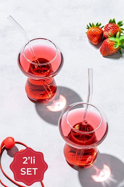 Vienev Set of 2 Mushy Coffee, Cocktail, Juice Glasses
