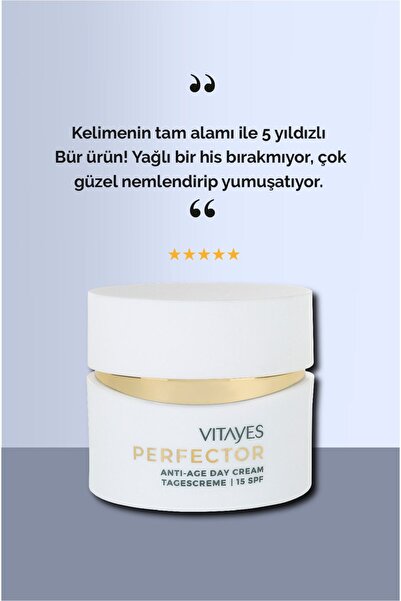 VITAYES Yüz Gündüz Kremi Nemlendirici Güneşten Koruyucu Kırışıklık Karşıtı Anlık Canlandırıcı Etkili 15spf
