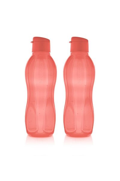 Tupperware Eco+ Water Bottle Easy Lid 1L Watermelon Pink 2 Pack