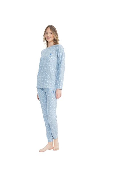 U.S. Polo Assn. BAZA. Polo Assn. Set de pijamale de damă cu gât rotund albastru