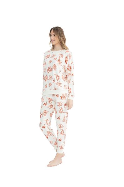 U.S. Polo Assn. BAZA. Polo Assn. Femei - Set de pijamale cu gât rotund de culoare cărămidă