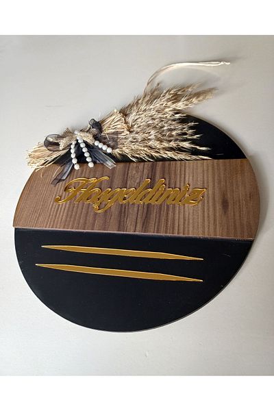 HeiN Welcome Written Mirrored Plexiglass Wooden Door Ornament