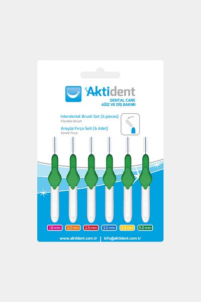 Aktident Green 6-Piece Interface Brush Set