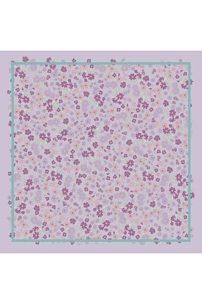 Modabutik Bandană de damă cu model de flori liliac - 70x70 DG12110-01