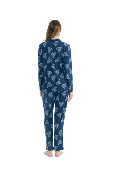 U.S. Polo Assn. U.S. Polo Assn. Kadın Lacivert Boydan Patlı Pijama Takımı
