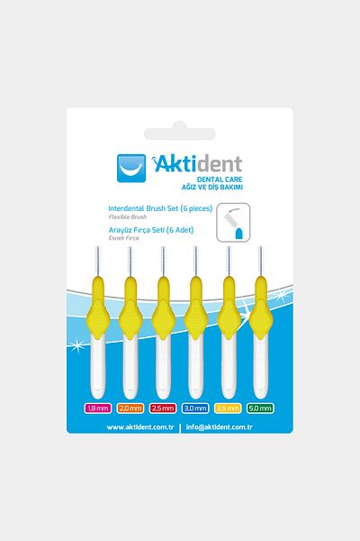 Aktident Yellow 6-Piece Interface Brush Set