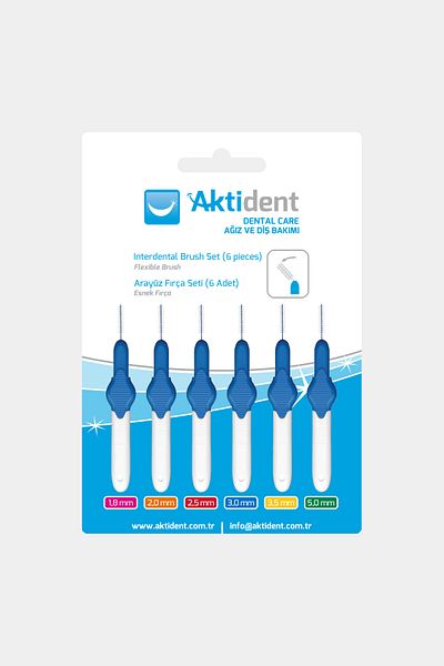 Aktident Blue Interface Brush Set - 6 Pieces