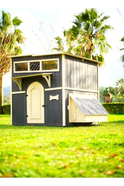 MANDU Private Ahşap Bahçeli Köpek Kulübesi