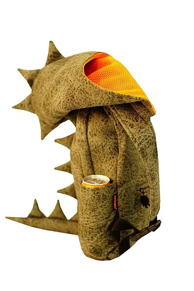 Deriderim Morikukko - Lightweight Large School Backpack with Dinosaur Pattern, Removable Hood