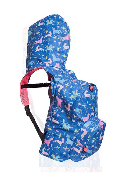 Deriderim Rucsac albastru cu model unicorn Morikukko - glugă detașabilă, înapoi la școală
