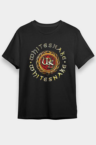 tf tişörtfabrikası Μαύρο μπλουζάκι Whitesnake Unisex