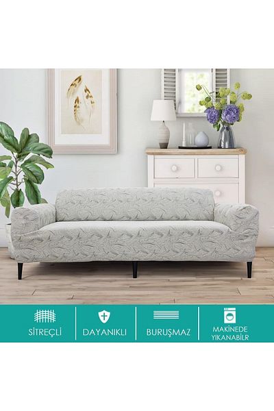 Faiend Jacquard Sehra Pattern Stone-grey 3 3 1 1 Elastic Sofa Cover| Elastic Sofa Cover| seat cover