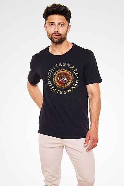 tf tişörtfabrikası Μαύρο μπλουζάκι Whitesnake Unisex