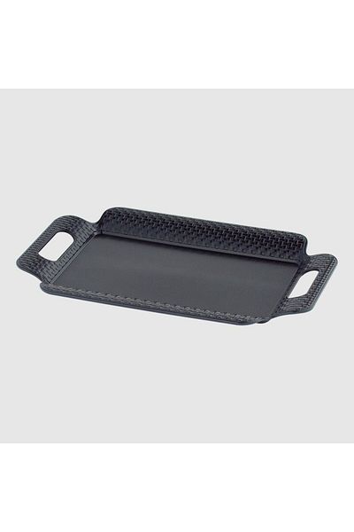 Galaxy Black Wicker Model Acrylic Painted Plastic Tea Coffee Tray
