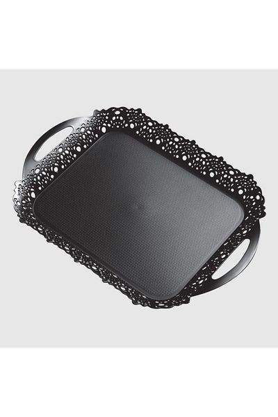 Galaxy Black Lacy Acrylic Tea Coffee Tray