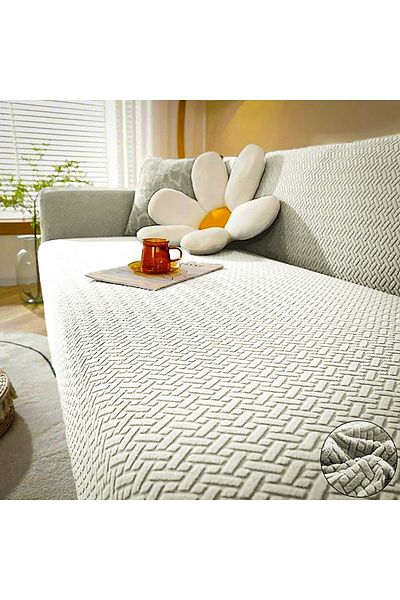 Faiend Stretch Elastic Jacquard Brick Patterned Sofa Cover Set - 3 3 1 1 Flexible Sofa