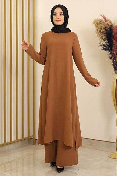 Fashion Showcase Ece Double Set Brown - Design - Fsc2073
