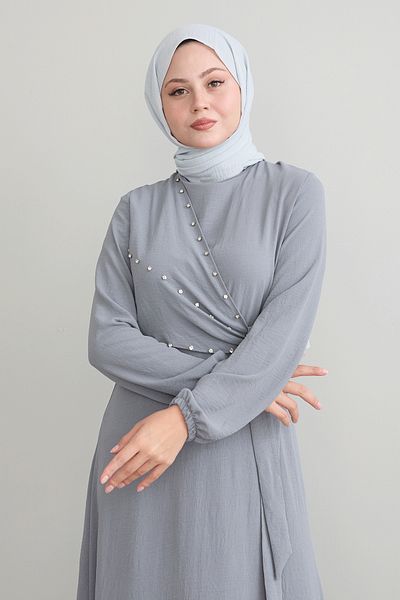 InStyle Szürke Pearl Ayrobin ruha - elöl felköthető