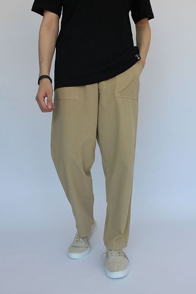 nobility jean Unisex Summer Linen Trousers with Elastic Waist Comfortable Fit Cotton Cool Keeping Drawstring Linen Trousers