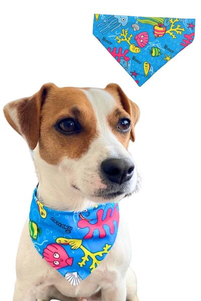 Havhav Sahil Havhavları Temalı Köpek Fuları (S, M, L) Ayarlanabilir Bandana, ...