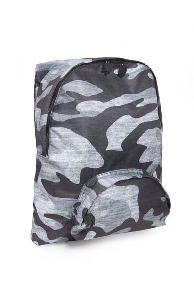 Deriderim Rucsac mare pentru școală - model gri camo cu glugă detașabilă, ușor