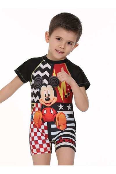 Emayo UV Protection Short Sleeve Baby Jumpsuit with Shorts Mickey