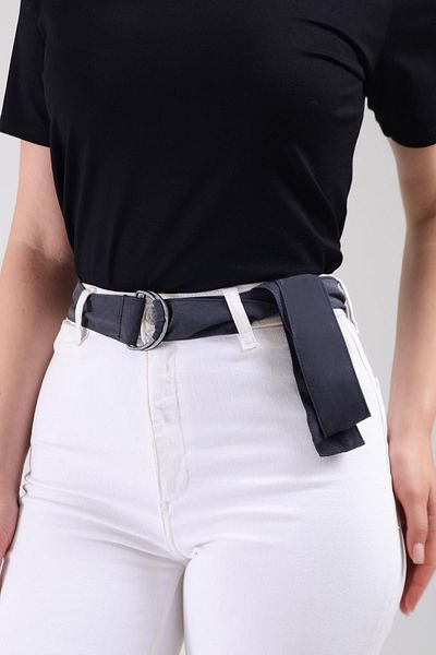 Duke Nickle Anthracite Women's Belt - Antique Buckle and Stylish Design