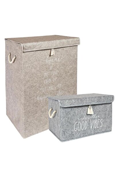 Faiend Σετ 2 τσαντών από τσόχα - Κάλυψη για βρώμικα ρούχα, Πτυσσόμενο κουτί α...