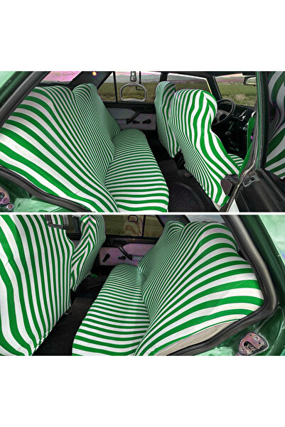 carlone Yeşil Çizgili Servis Kılıfı - Zebra Desen Servis Kılıfı