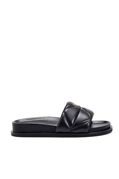 Sofia Baldi Black Plum Leather Women's Flat Slippers