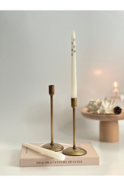 Shura Homeware 2'li Metal Eskitme Çubuk Şamdan Mumluk