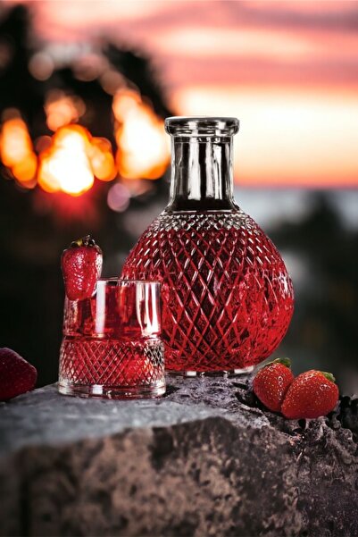 VUAO Bardaklı Cam Karaf, Cam Sürahi Karaf, Cam Bardaklı Karaf, Viski Şişe