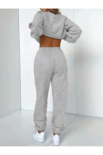MELADYAN Winter Tracksuit Set - Unprinted Sweatshirt and Bottoms