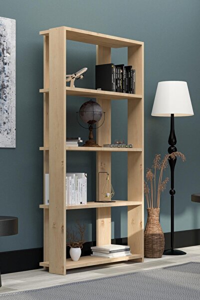 İda Wooden Nora Çok Amaçlı Ayaklı Kitaplık ve Dekoratif Kitaplık - 4 Raflı Ki...