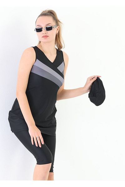 Emayo Semi-Closed Tights Swimsuit Aylin Black